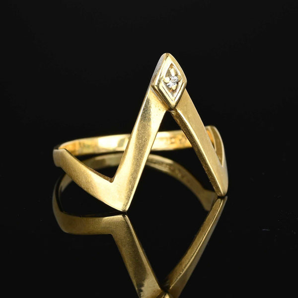 A 9ct Gold Diamond Channel Setting Chevron Ring, Size L | eBay